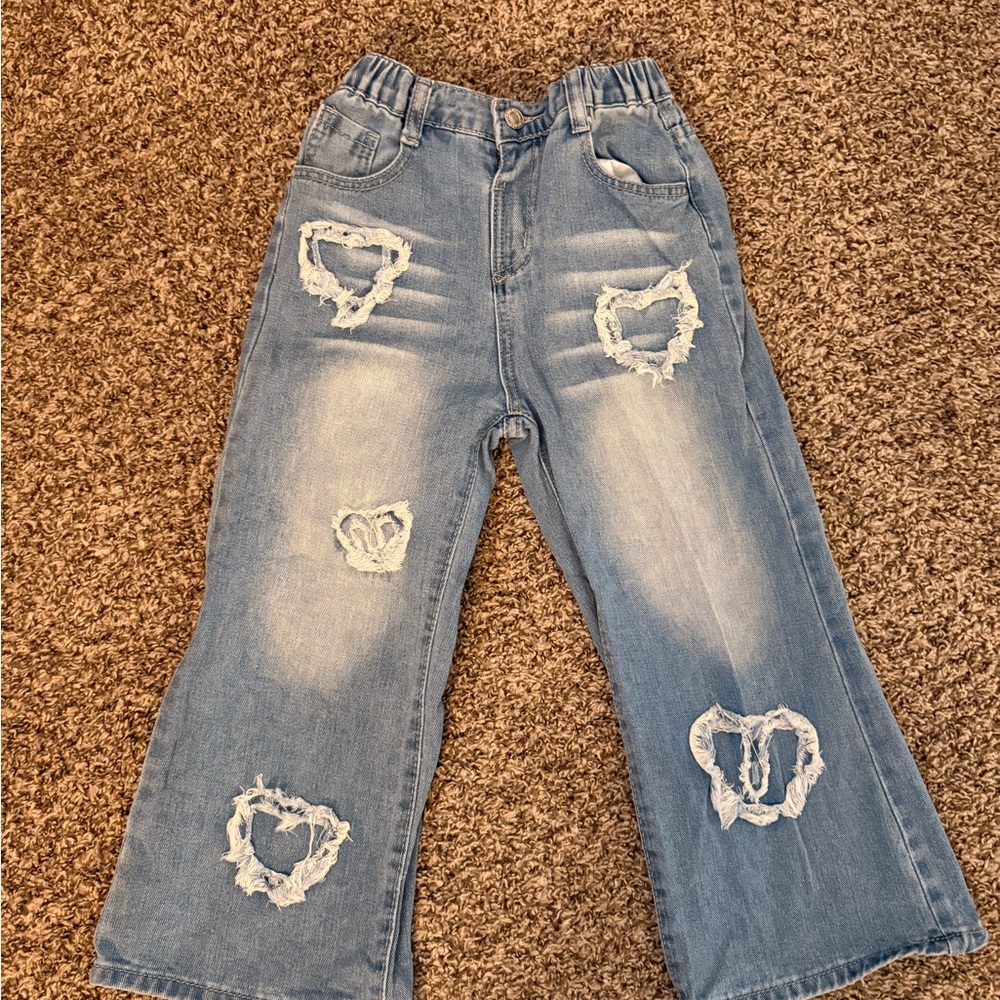 6 pair of kids jeans 7 pair of leggings 1 pair of sweats bundle